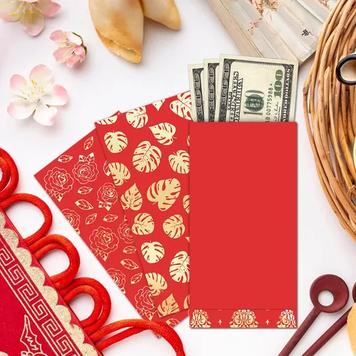 Vista 3 de 66 sobres rojos de Año Nuevo chino Hong Bao – 6 sobres de dinero de diseño para festival de primavera del año lunar, cumpleaños, fiesta de boda