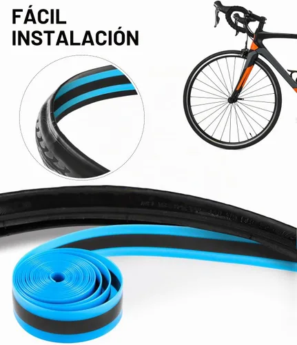Vista 2 de Julai Revestimiento de neumáticos para bicicleta de carretera, protector plano de tubo de bicicleta compatible con 700C 27" 2 Pcs Bike Tire