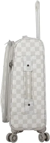 Vista 11 de Steve Madden Equipaje de diseñador, Chalet Gris Claro, Juego de maleta giratoria ligera expandible de 3 piezas - Juego de viaje