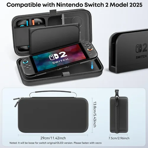 Vista 3 de Carrying Case Compatible with Nintendo Switch 2 & Original & OLED Version, Custom Spot for Joy-con & AC Adapter, Portable Travel Nintendo Switch 2