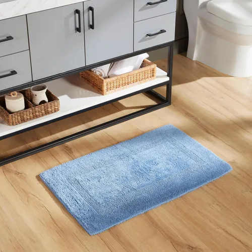 Vista 120 de Better Trends - Juego de 2 alfombras de baño 100% algodón, extra suaves, con borlas, de 17" x 24", alfombra de baño superabsorbente y reversible