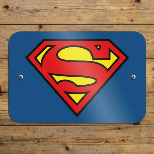Vista 4 de GRAPHICS & MORE Letrero de Superman Classic S Shield Logo Home Business Office