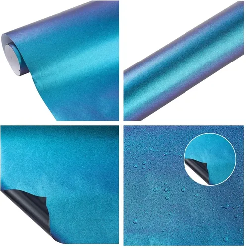 Vista 7 de Vinilo Adhesivo Camaleón Morado Galaxia Mate a Azul Claro con Brillo, Rollo de Vinilo Autoadhesivo para Automóvil con Cambio de Color, 11.8'' x