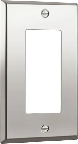 Vista 78 de ENERLITES Placa decorativa doble de metal para interruptor o receptáculo, placa de pared de acero inoxidable, resistente a la corrosión