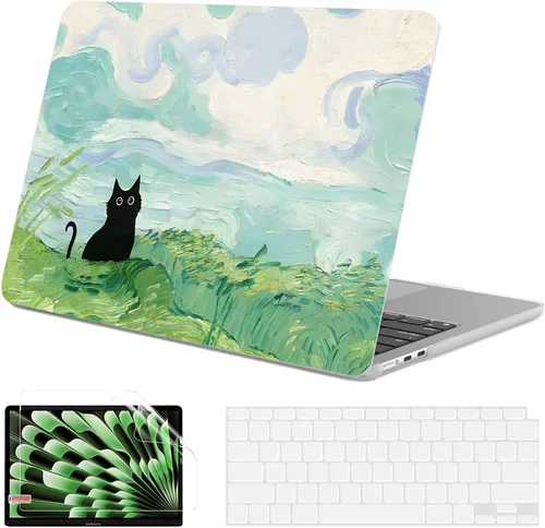 Vista 13 de G JGOO Compatible con MacBook Air de 15 pulgadas 2026 2025 2024 2023 M5 A3448 M4 A3241 M3 A3114 M2 A2941, carcasa rígida de plástico para MacBook