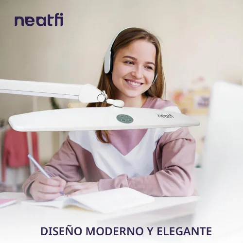 Vista 6 de Neatfi Elite HD XL - Lámpara de trabajo 22 pulgadas de ancho 2,260 lúmenes 3 modos de temperatura de color Lámpara de escritorio con Blanco