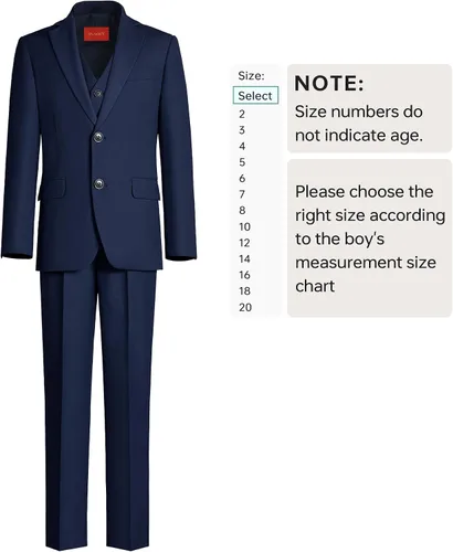 Vista 2 de PLAVICT Trajes de niño de 5 piezas, cintura ajustable, conjunto formal para niños