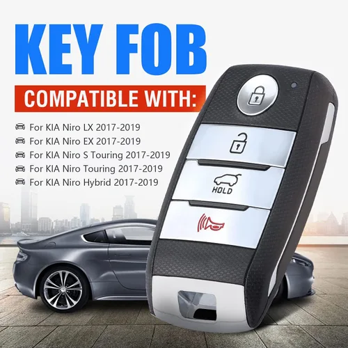 Vista 2 de Keymall Llavero inteligente para automóvil con entrada sin llave de repuesto para Kia NIRO 2017 2018 2019 433MHz ID47Chip