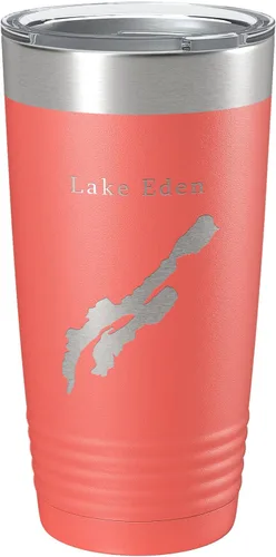 Vista 14 de Lake Eden Map Tumbler Travel Mug Insulated Laser Engraved Coffee Cup Vermont 20 oz Black