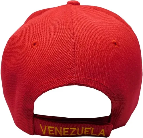 Vista 4 de Venezuela 7 Estrellas Rojo Royal Blue Crest Patch En El Lado Derecho Costura Oro 100% Acrílico Ajustable Bordado Sombrero, Multi
