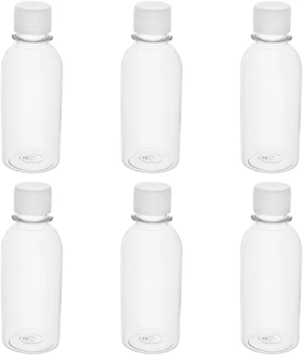Vista 5 de Aicosineg 20 recipientes de plástico de 5.1 fl oz, botella de reactivo químico de laboratorio, botella de almacenamiento de boca pequeña de 5.07 5.1