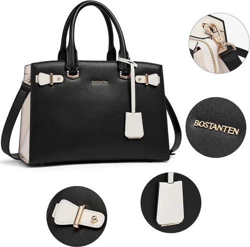Vista 5 de BOSTANTEN Bolso de cuero para mujer, bolso de diseñador con asa superior, bolso cruzado, Bolsas colgantes de cuero para mujer