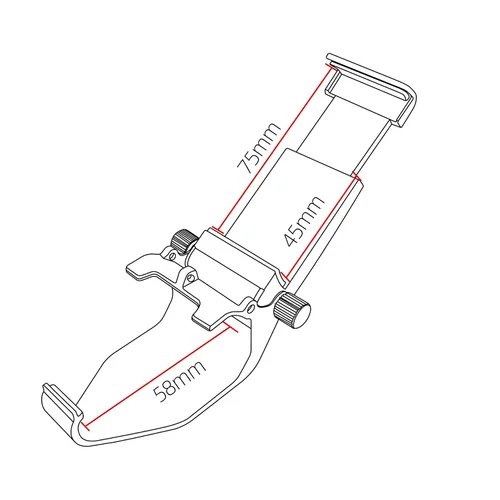 Vista 4 de ATA HOBBY Soporte de teléfono FPV para transmisor Radiolink T8S RC, soporte ajustable para pantalla de teléfono celular, soporte de clip de control