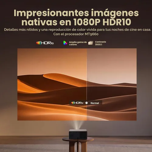 Vista 3 de Proyector Wanbo X5 Pro Google TV compatible con 4K, proyector inteligente de 1100 lúmenes ANSI con WiFi y Bluetooth, proyector de películas