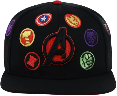 Vista 2 de Marvel Avengers - Gorra plana ajustable para adultos, NegroRojo Underbill