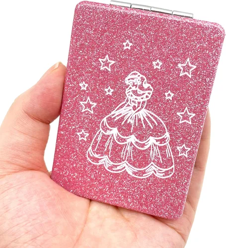 Vista 6 de 12 piezas Sweet 15 Quinceañera Espejo compacto cuadrado con purpurina de piel sintética espejo de maquillaje Recuerdos de Mis años fiesta