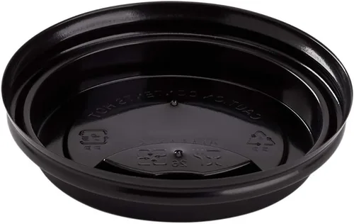 Vista 3 de Karat PP Sipper Dome Tapa para papel de 8 oz Taza de café caliente desechable (negro) - 1,000 ct