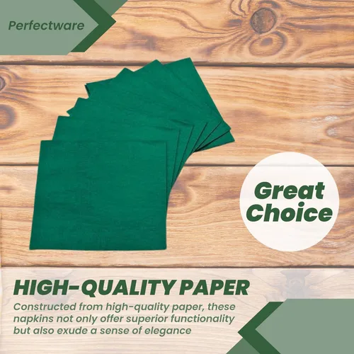 Vista 3 de Perfectware - Servilletas para bebidas de 2 capas, color verde cazador - paquete de 250