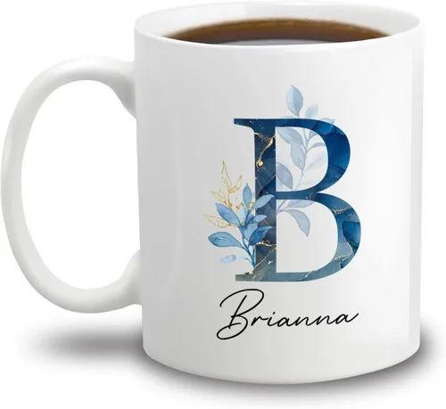 Vista 10 de Taza de café personalizada con nombre inicial, regalo para mujeres, esposa, amiga, mamá, abuela, madrastra, nombre personalizado e inicial taza