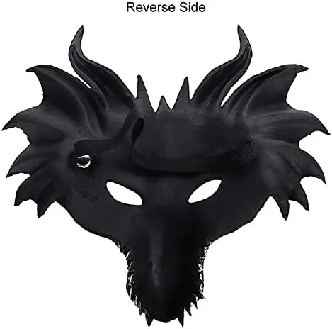 Vista 7 de Alodidae Máscara de dragón 3D, disfraz de fiesta de Halloween, cosplay para adultos y hombres, máscaras de media cara de animales aterradores