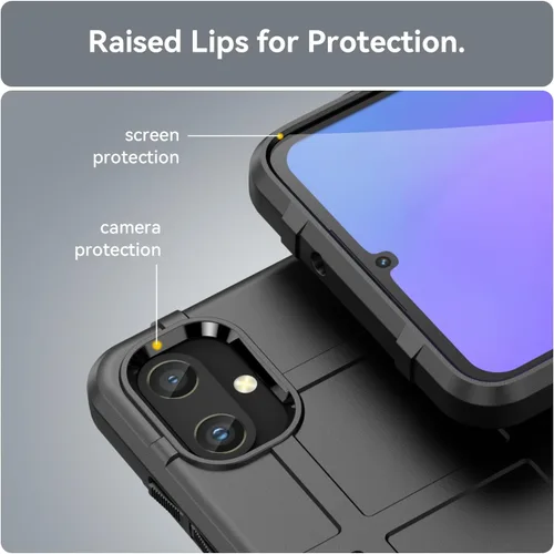 Vista 4 de Funda compatible con Nokia 1 Plus a prueba de golpes Anti-caída TPU Soft Shell Cover Negro
