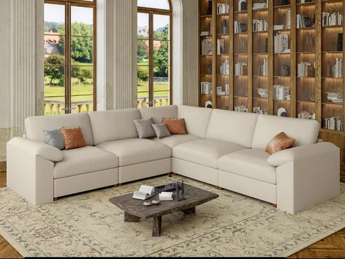 Vista 54 de EASE MOOSE Sofá modular seccional, sofá en forma de U para sala de estar Beige