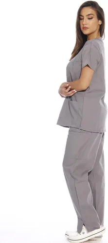 Vista 2 de Just Love uniforme médico con cuello en V para mujer