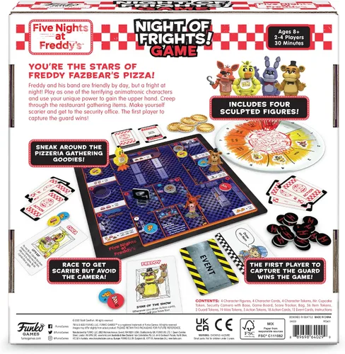 Vista 3 de Funko Games Five Nights at Freddy's Night of Frights! Juego de mesa Incluye 4 figuras esculpidas 2-4 jugadores, a partir de 8 años