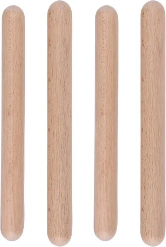 Vista 7 de 2 pares de palos de ritmo de instrumentos de percusión musical, 7.874 in, palos de madera dura natural