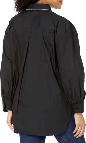 Vista 2 de Karl Lagerfeld Paris Top tejido de manga larga para mujer