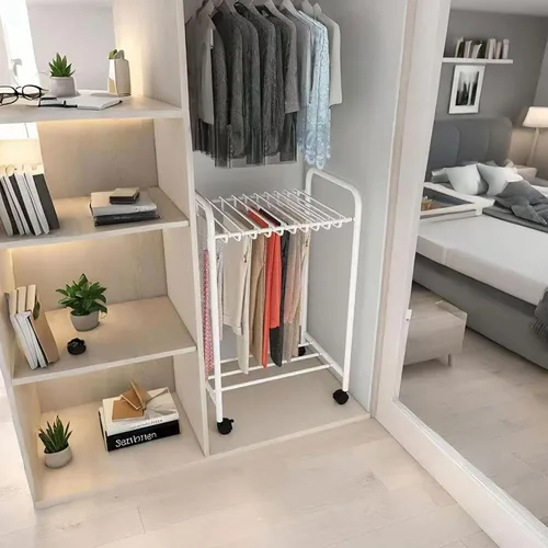 Vista 8 de Slide Out Pants Rack Closet Hanger Bar Pull Trousers Tie Belts Scarf Racks Top Mounted Wardrobe Clothes for Closet Retractable,Retractable Pants
