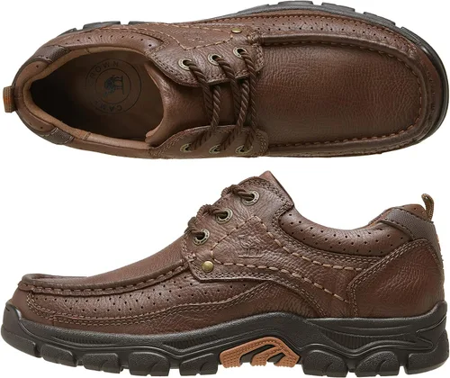 Vista 2 de CAMEL CROWN Zapatos casuales para hombre, mocasines cómodos, zapatos Oxford para trabajo, vestido de viaje, con cordones