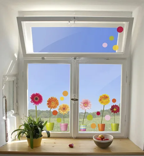 Vista 2 de Crearreda CR-64003 Gerberas - Calcomanías para ventana