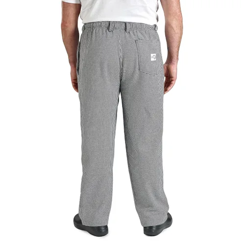 Vista 2 de Mercer Culinary M60030HT6X Millennia - Pantalones de cocina para hombre, talla 6XL, dientes de perro blanco y negro