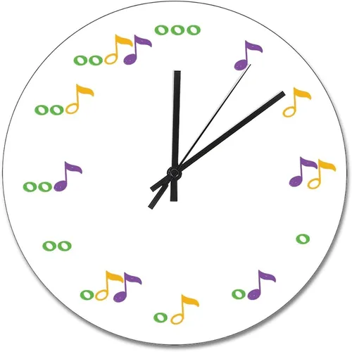 Vista 7 de Reloj de pared con aspecto de madera natural, reloj de pared de guitarra acústica, silencioso, redondo, de madera, funciona con pilas, reloj