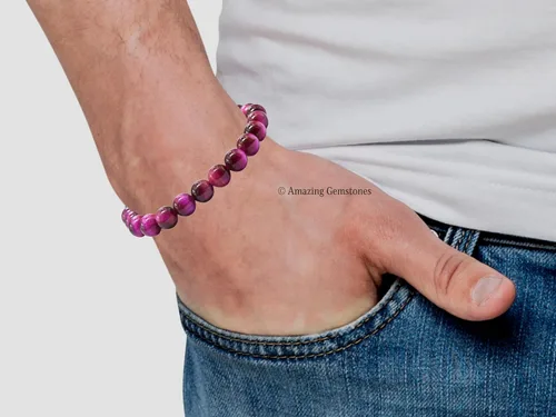 Vista 295 de Amazing Gemstone Crystal Bracelet for Women Men's Gifts - Protection Healing Crystal Bracelet - 8mm Gemstone Beaded Stretchable Bracelet Pulseras