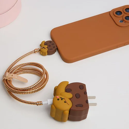 Vista 3 de Funda de Cargador Compatible con iPhone Adaptador de Corriente USB-C de 20W Cargador Diseño de Dibujos Animados Lindo en 3D Funda de Cargador