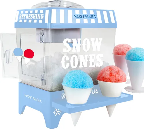 Vista 7 de Nostalgia Coca-Cola Máquina de Raspados de Nieve de Hielo Raspado - Máquina de Granizados Retro de Mesa Coke Hace 20 Golosinas Heladas - Incluye 2