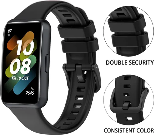 Vista 3 de Paquete de 2 correas deportivas de repuesto de silicona compatibles con Huawei Band 7