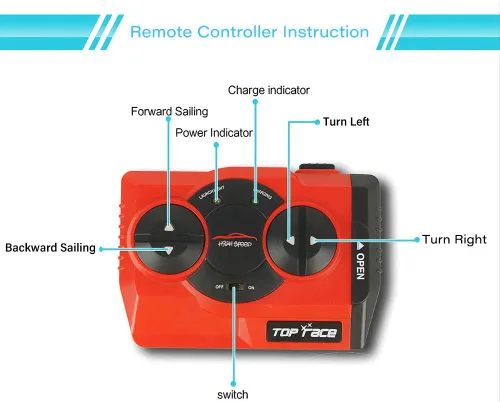 Vista 8 de GoolRC Mini barco submarino RC, juguete de buceo impermeable con control remoto (azul)