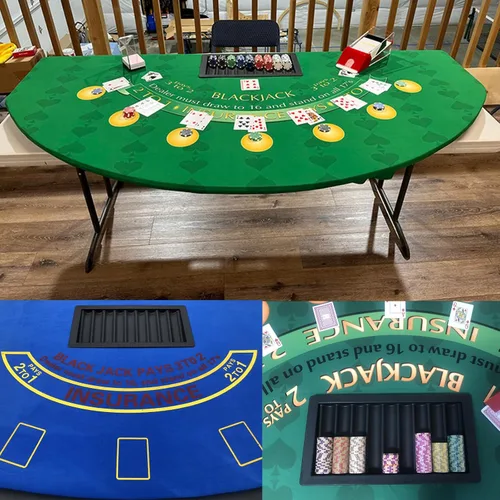 Vista 6 de Soporte para distribuidor de bandeja de fichas de póquer - Estante de fichas de distribuidor de mesa de póker de Blackjack Casino