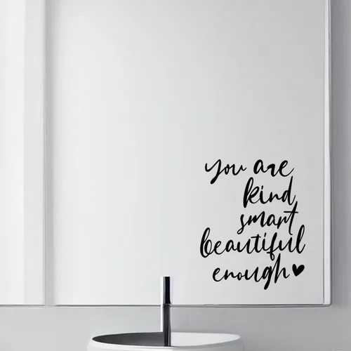 Vista 4 de 2 calcomanías de vinilo de autoafirmaciones de espejo, You Are Kind Enough, calcomanía de espejo de baño, calcomanía de afirmación, calcomanía