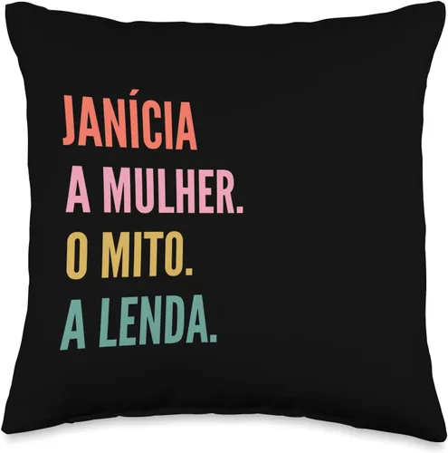 Vista 4 de Funny Portuguese First Name Design - Janícia Throw Pillow