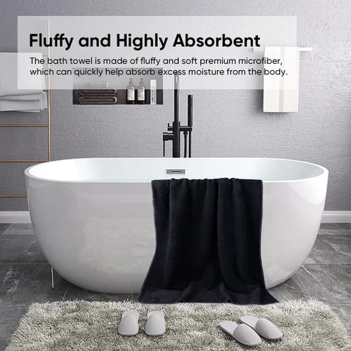 Vista 4 de HOMEXCEL Paquete de 2 Toallas de Baño, (27 x 54 Pulgadas) Juego de Toallas de Baño de Microfibra Ultra Suaves Altamente Absorbentes, Toallas Ligeras