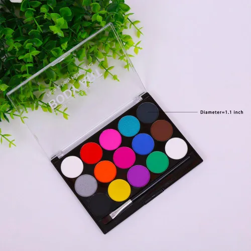 Vista 2 de Kits de pinturas faciales y corporales para niños, hipoalergénicas, seguras y no tóxicas, ideales para pintura facial de fiesta de Halloween, fácil