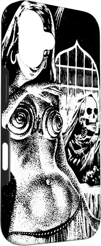Vista 3 de iPhone 16 Esqueletos espeluznantes extraños y sexy Pinup Girl-Halloween Pin Up Case