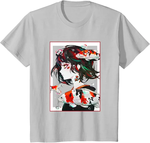Vista 33 de Camiseta de anime anime japonés estético Otaku Negro