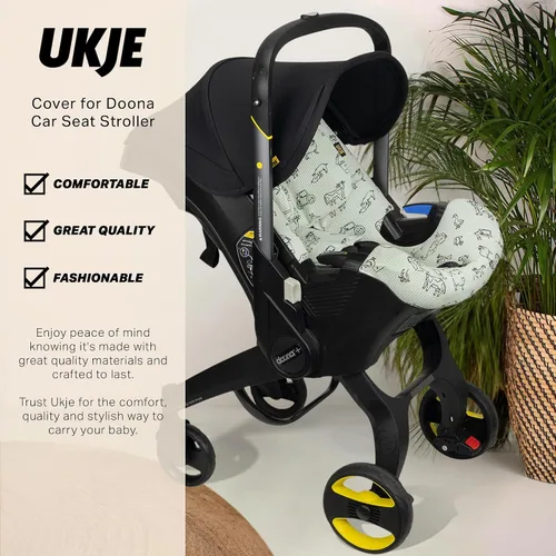 Vista 3 de UKJE Funda compatible con asiento de automóvil y cochecito Doona, cumple con la norma CPSC, protector de asiento de automóvil, forro de asiento
