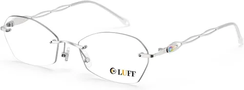 Vista 12 de LUFF Rimless Reading Glasses for Women Blue Light Computer Readers Lightweight 16g Metal Frame Eye Strain Relief