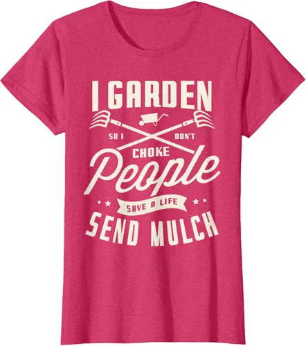 Vista 9 de I garden so I don't choke People save Life spend mulch T-Shirt, Negro